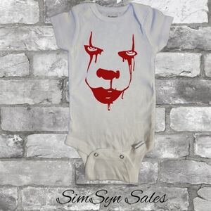 It Pennywise Unisex Gerber Baby Onesie 0-3 Months Short Sleeve Bodysuit New